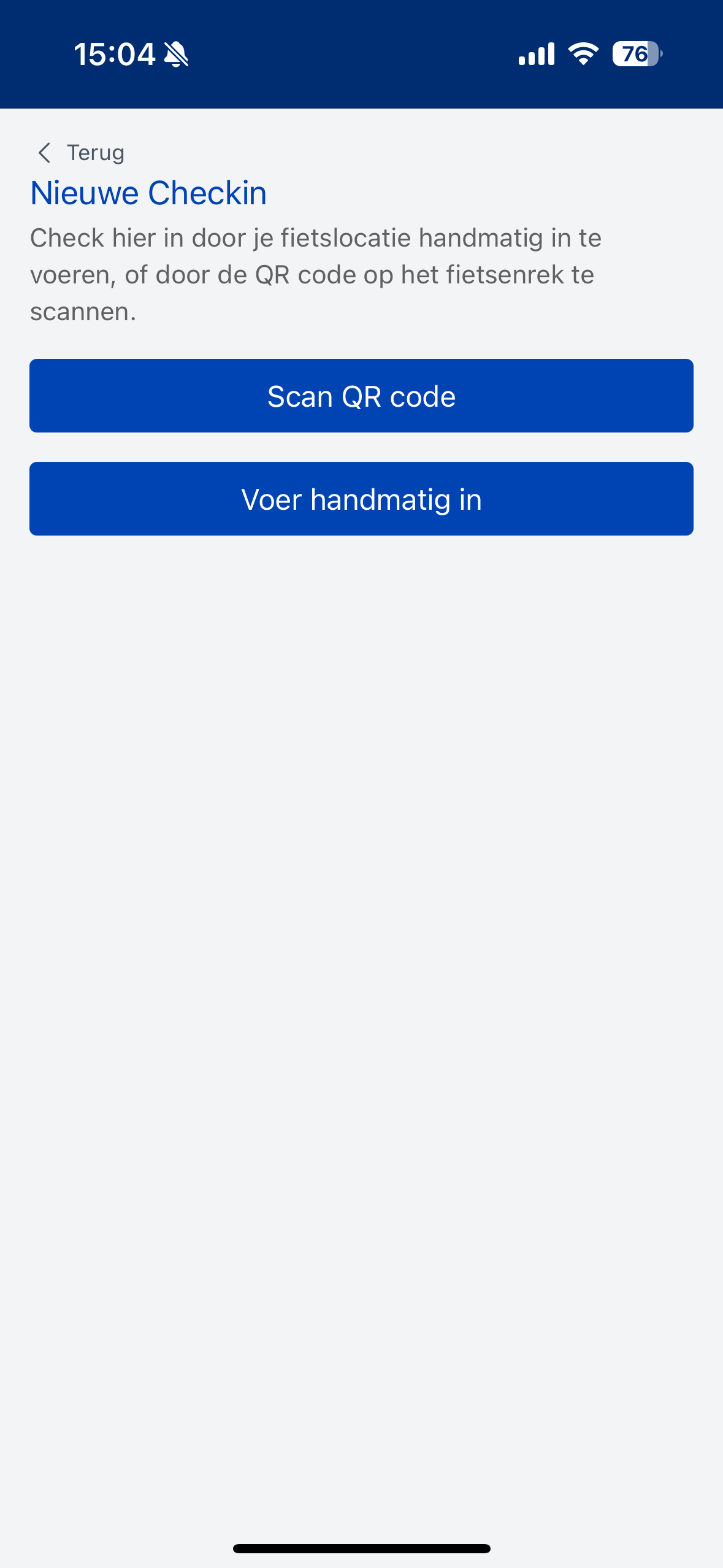 Voorbeeld van een scherm van Fietsplek Vinden